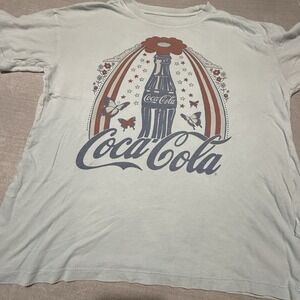Retro American Eagle Coca-Cola T-Shirt Floral Butterfly Graphic Tee XL